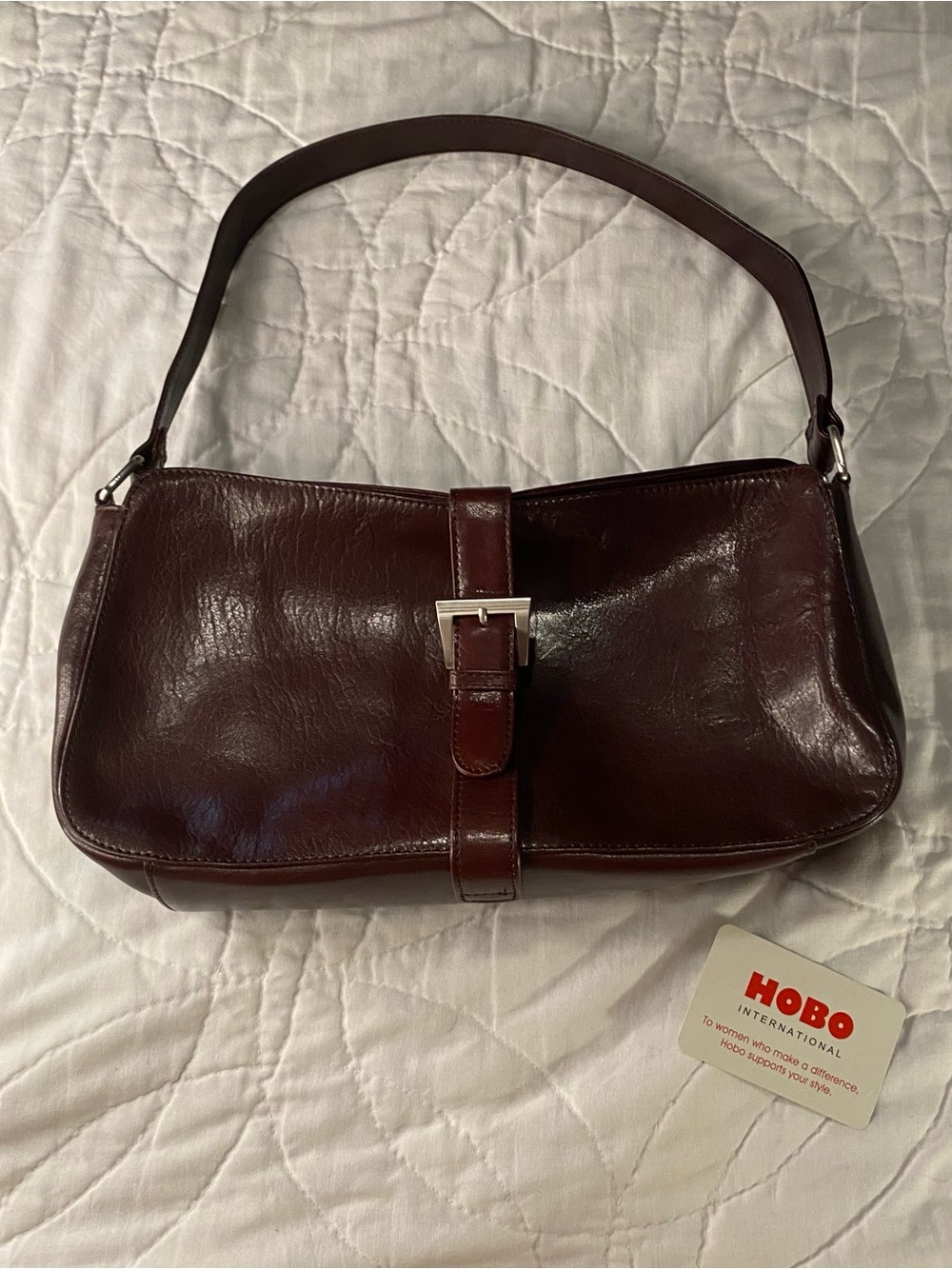 Hobo International VINATGE Oxblood Red Cherry/silver purse ✨🍒 comes with card!
